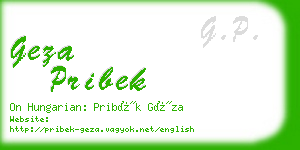 geza pribek business card